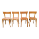 Set of four bentwood bistro chairs.
