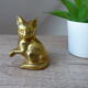 Vintage brass cat figure