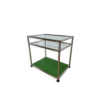 Table d’appoint USM Haller en verre et de couleur verte