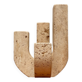 Mid-Century Italian Brutalist Travertine Candleholder by Fratelli Mannelli for Travertine Rapolano