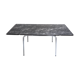 Table en formica marbré noir et blanc