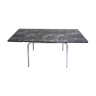 Black and white marbled formica table