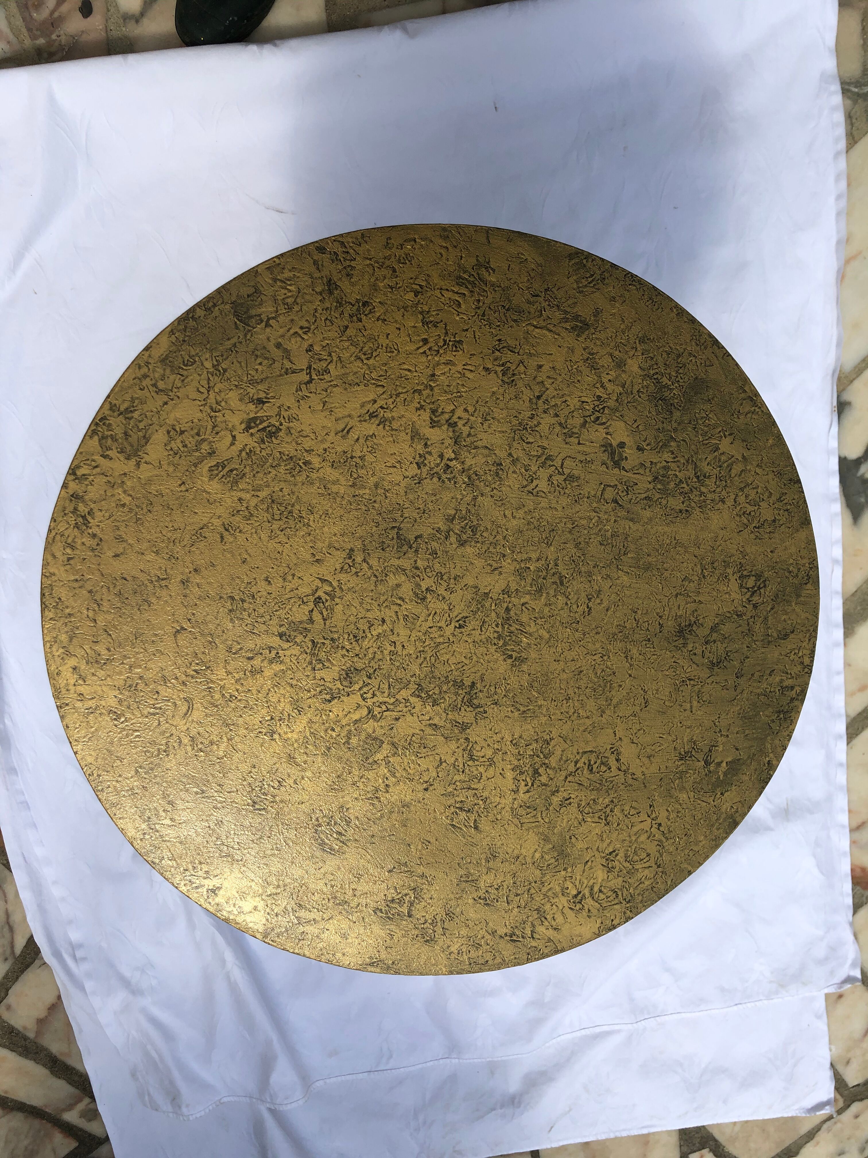 Art deco black and gold side table