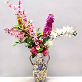 Handmade Yellow and Blue Glazed Ceramic Amphora Vase by Zulimo Aretini, Ita