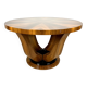 Round walnut table in Art Deco style "Praha". Manufacturer