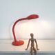 Vintage desk lamp red lacquered metal 1970