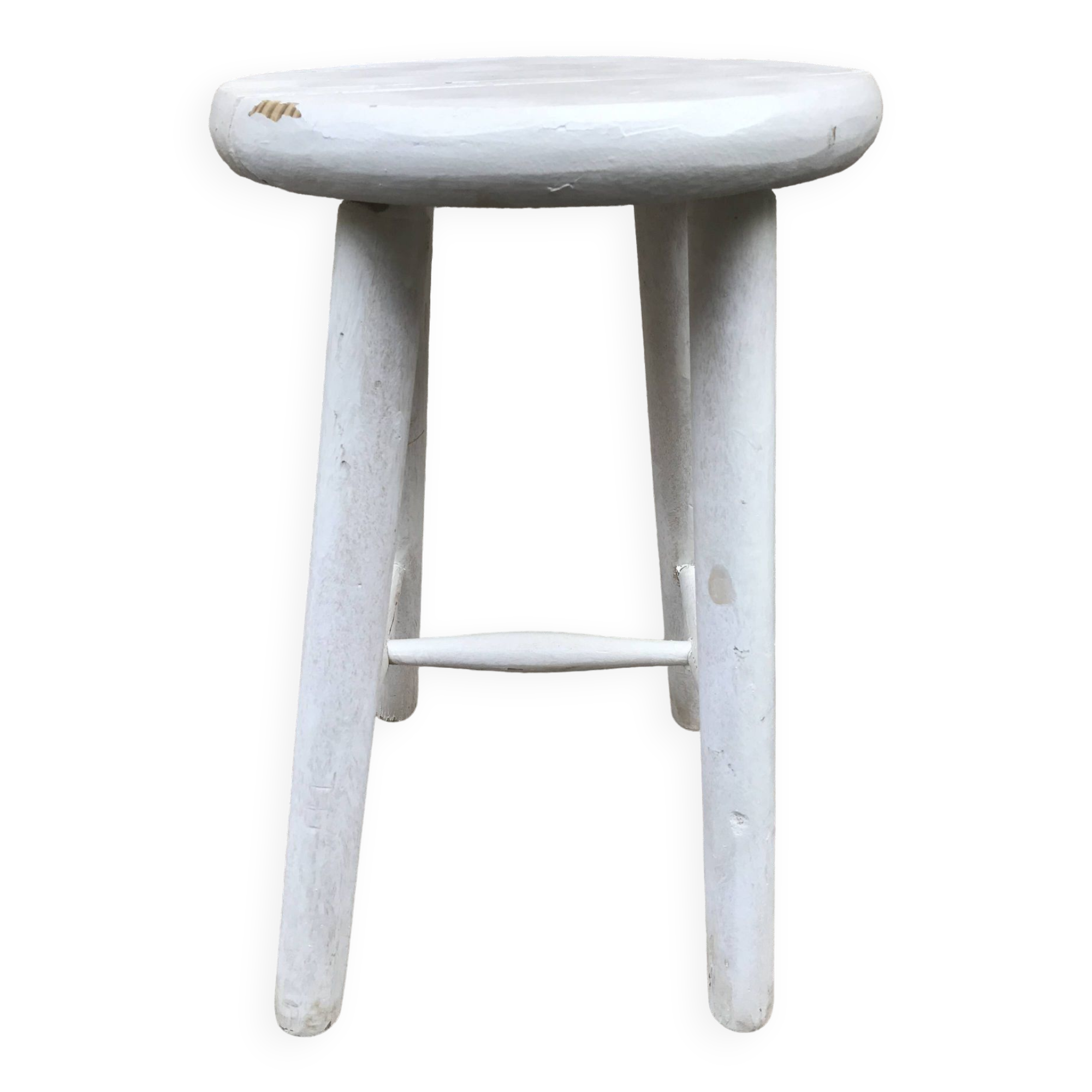 Vintage painted wood stool