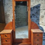 Art Deco mahogany dressing table with bevelled tilting mirror, France, 1920s–1930s.