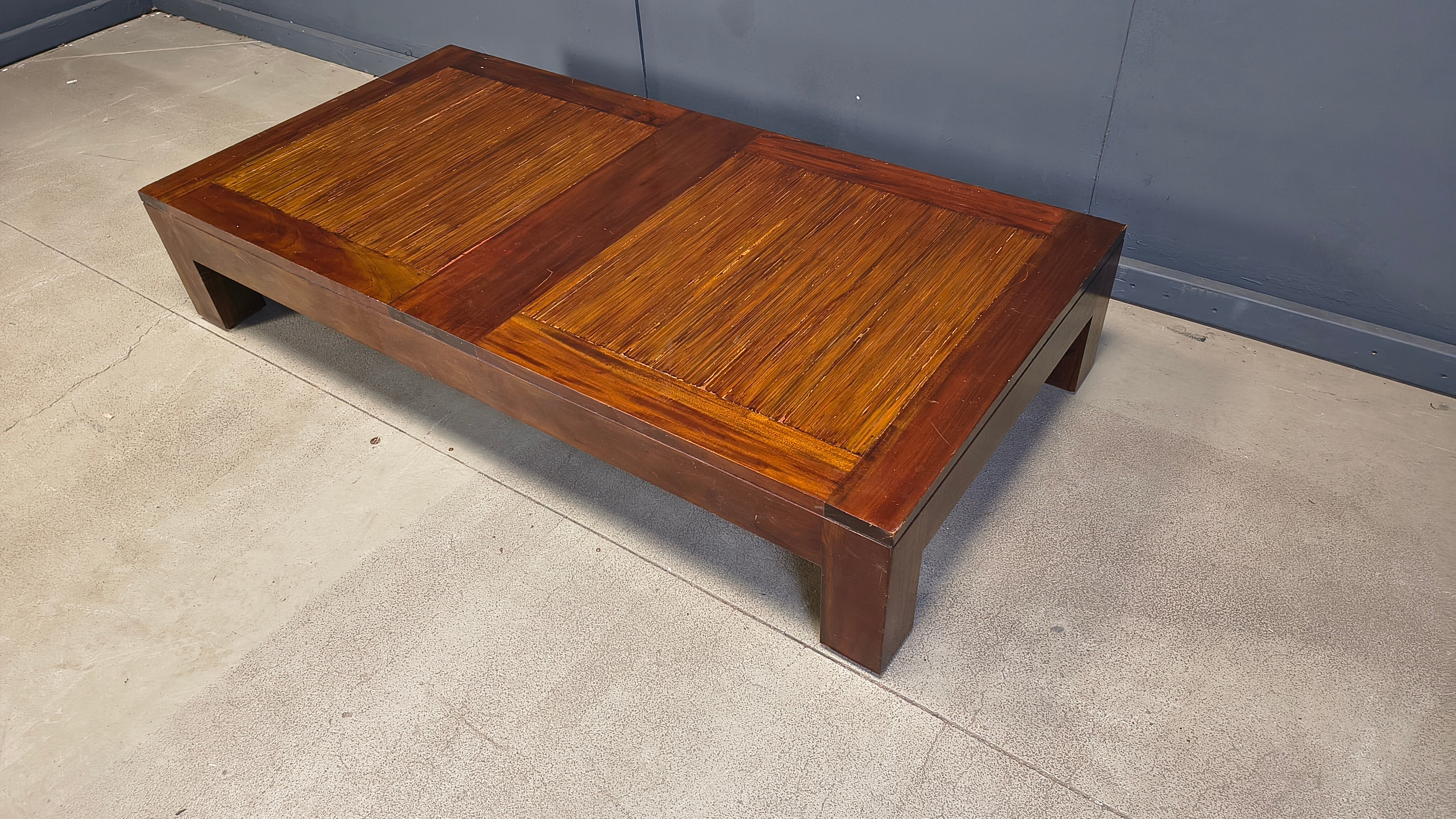 XXL coffee table in bamboo, 1980s