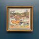 Original Swedish Oil On Panel – “Dock” By Dal‑Edvin – Signed – Vintage & Framed – 31 × 30 Cm (12.2" × 11.8")
