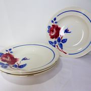 4 assiettes creuses vintage de K&G Luneville modèle Chantal 220516
