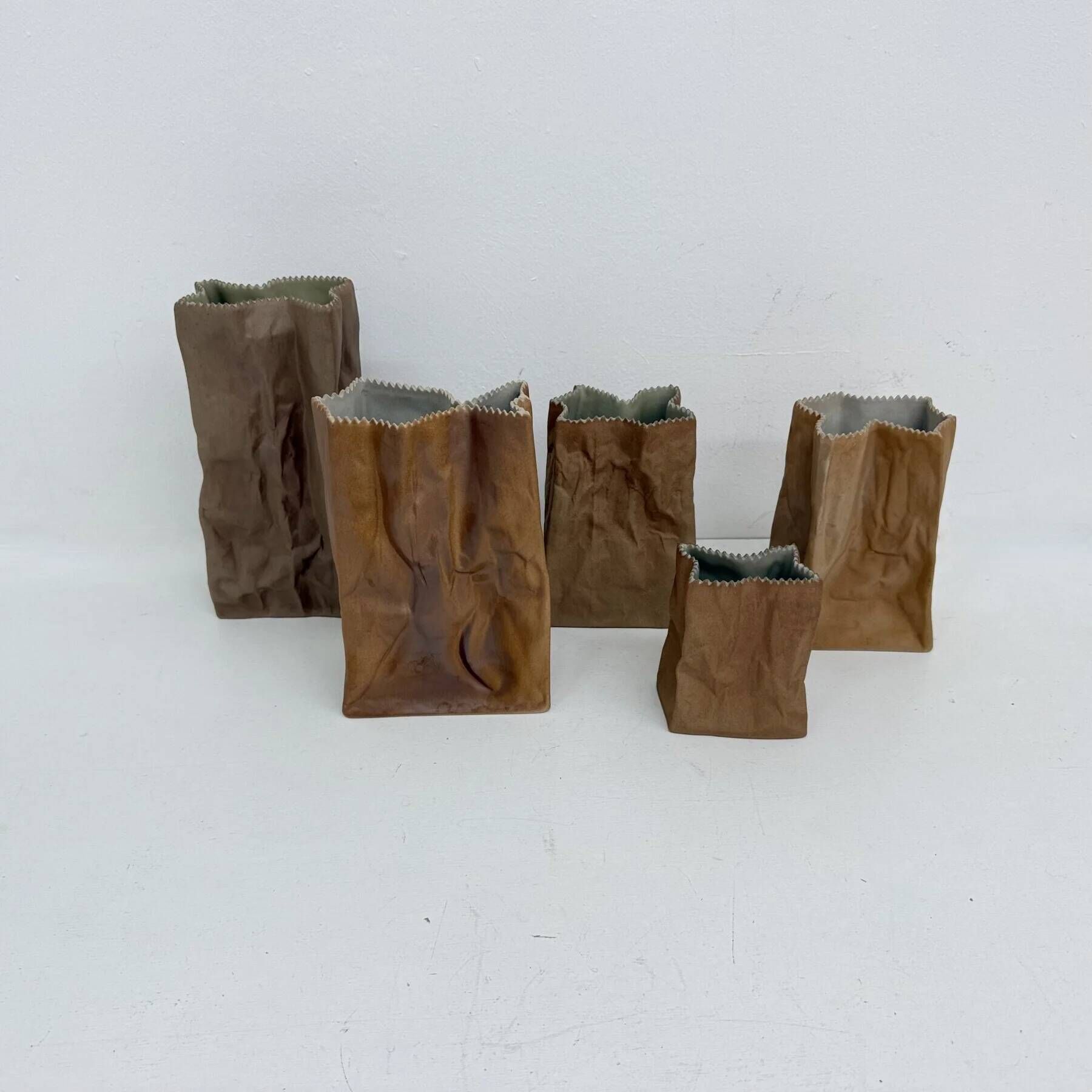 Set of 6 Rosenthal paper bag vases by Tapio Wirkkala, 1970s
