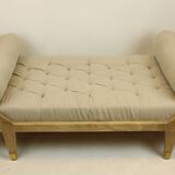 Wooden and fabric bench