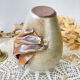 Vintage stoneware vase with draped effect glaze