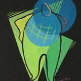 Cubist composition on black paper. France, 1950s.