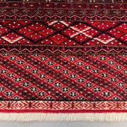 Antique Turkmen Tekke main carpet, 302x245 cm Turkoman Bokhara red black 2504