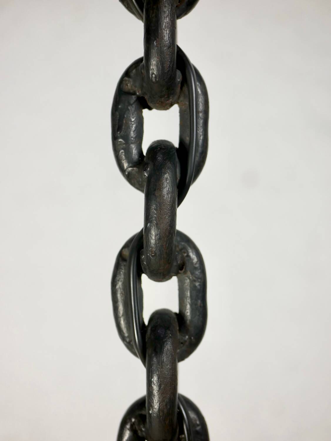 Large brutalist chain floor lamp