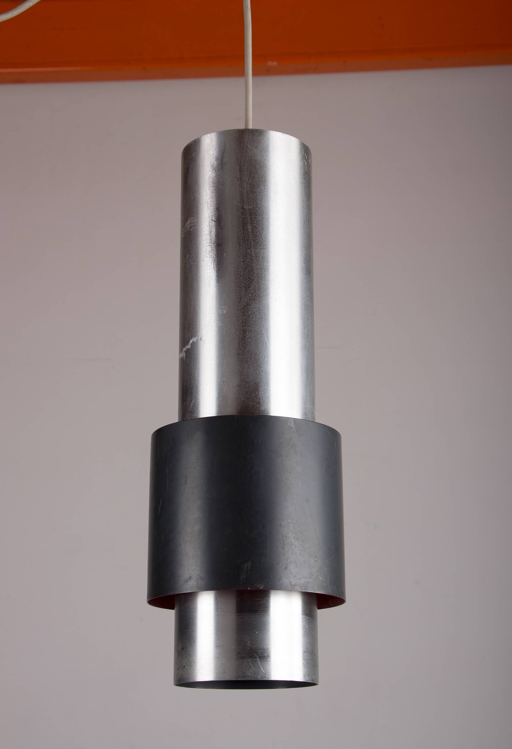 Large Danish aluminum pendant light, Zénith model by Jo Hammerborg for Fog & Mørup 1960.