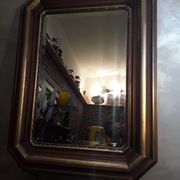 Mirror exotic wood patinated gold 1970