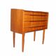 Furniture in teak with three drawers
