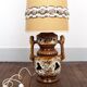 Of the 1970s vintage, foot in ceramic and fabric shade floor lamp