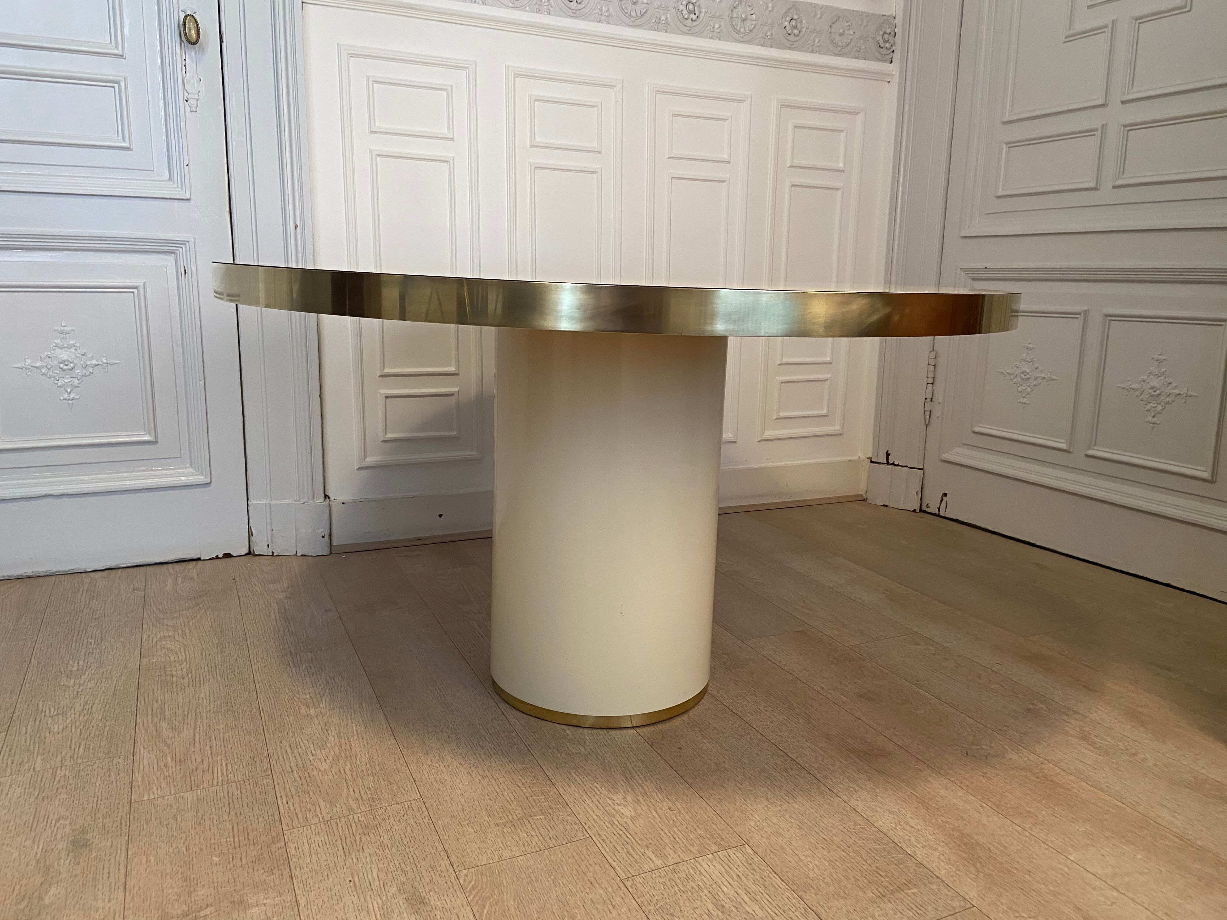 Ivory and Laiton dining table, Paris, 1970