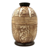 Louis Auguste Dage, Art Deco unique ceramic vase, France 1930