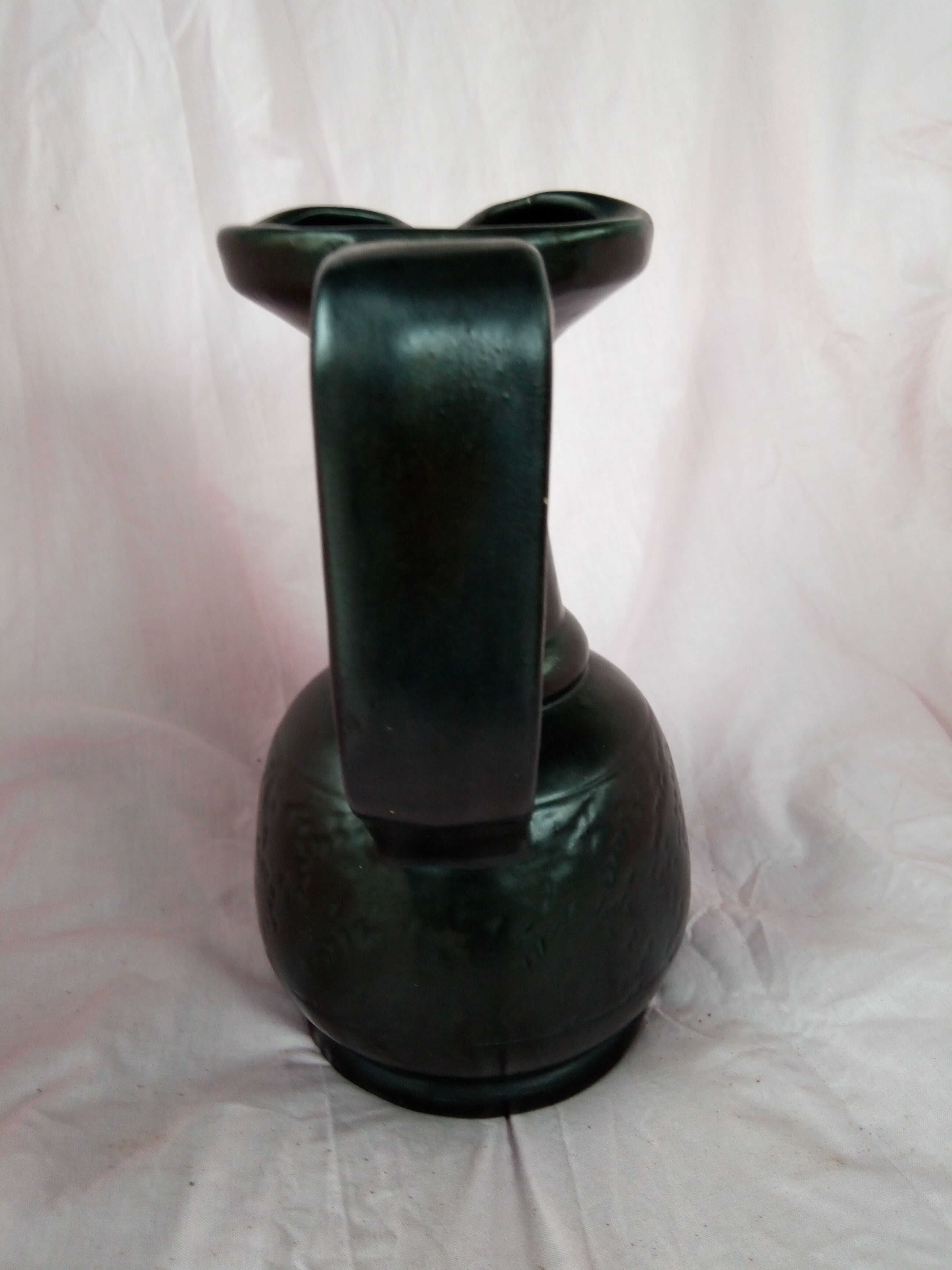 Black ceramic pitcher Vallauris by Lunetta