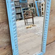 Antique Art Deco mirror in Burmese teak.