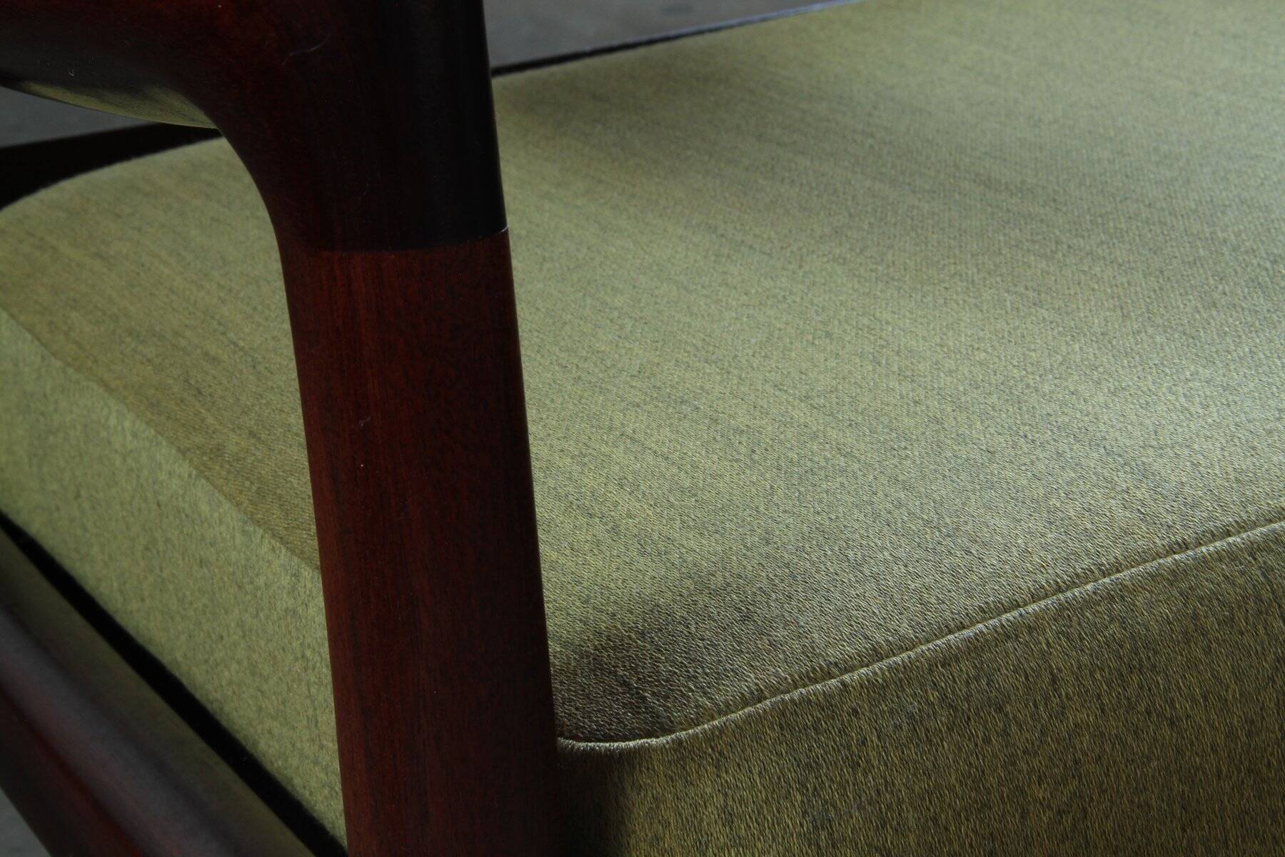 Fauteuil lounge Senator vintage en acajou, signé Ole Wanscher pour Cado, années 1960