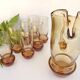 Vintage amber glass and decanter