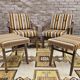 Pair of vintage Scandinavian armchairs with 2 Ottoman stools 1970