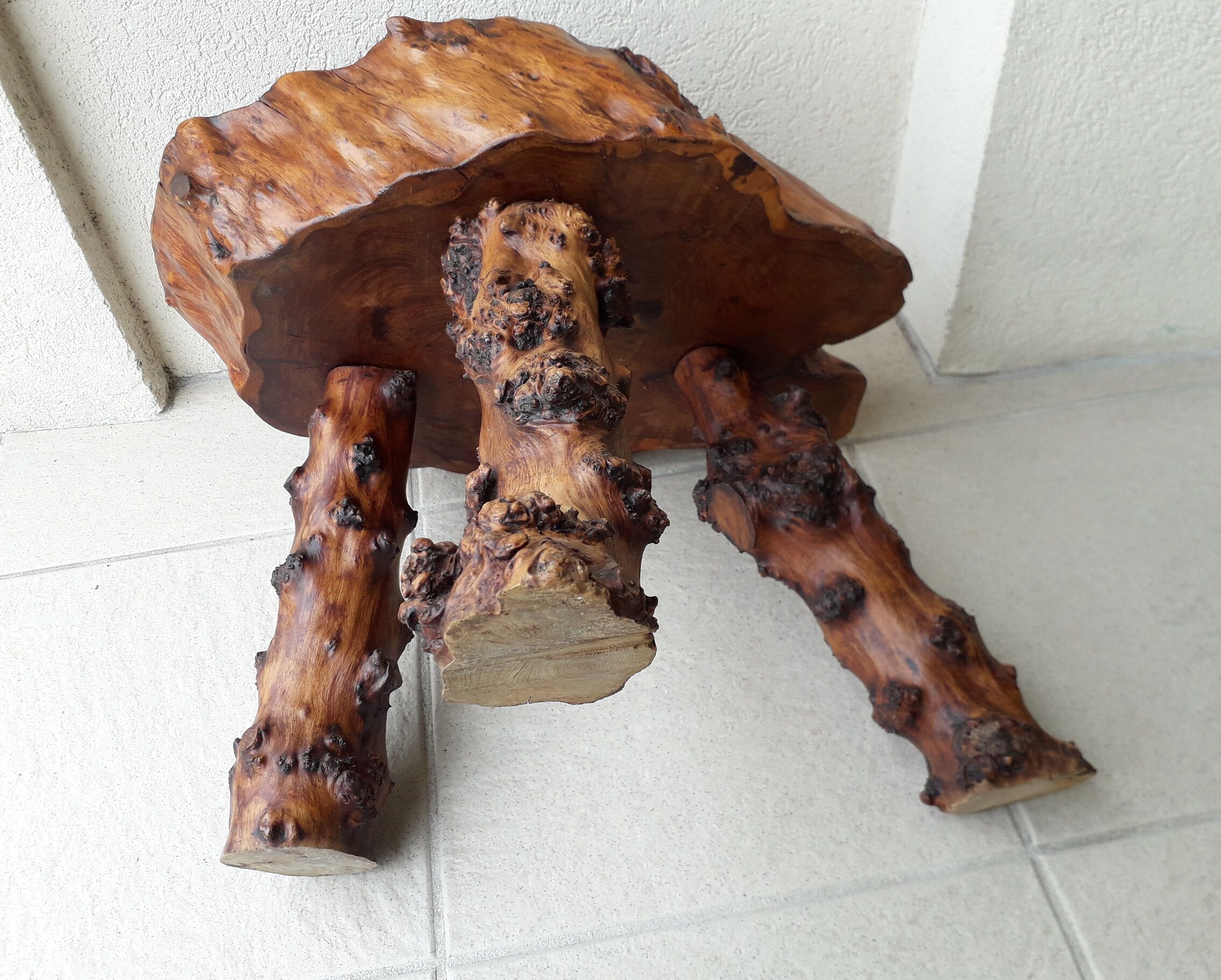 Solid wood stool