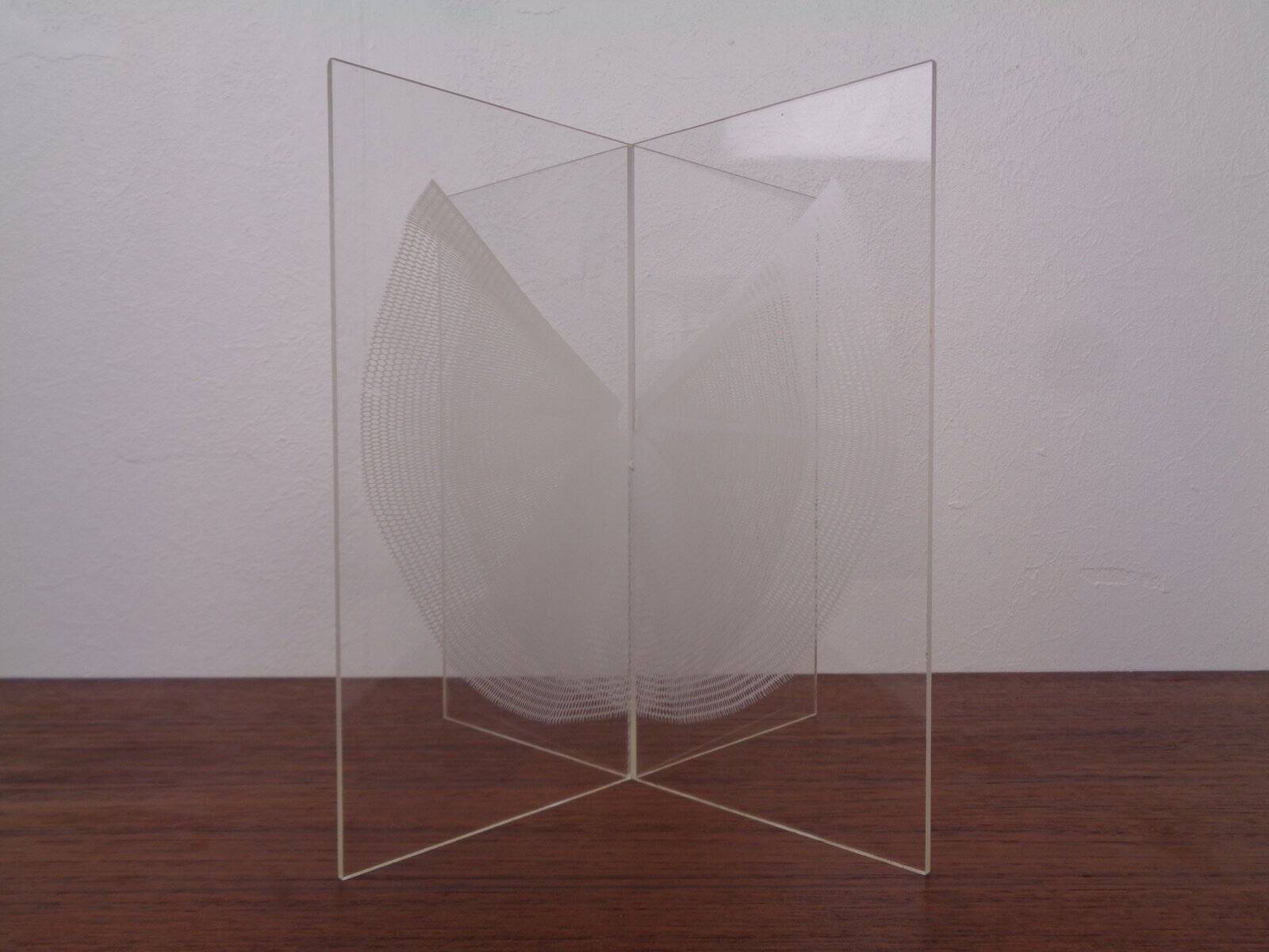 German Wing Object Sculpture in Acrylic Glass by Heinz Mack, 1980