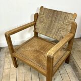 Brutalist armchair in oak 1950s