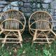 Bamboo rattan armchairs 60s
