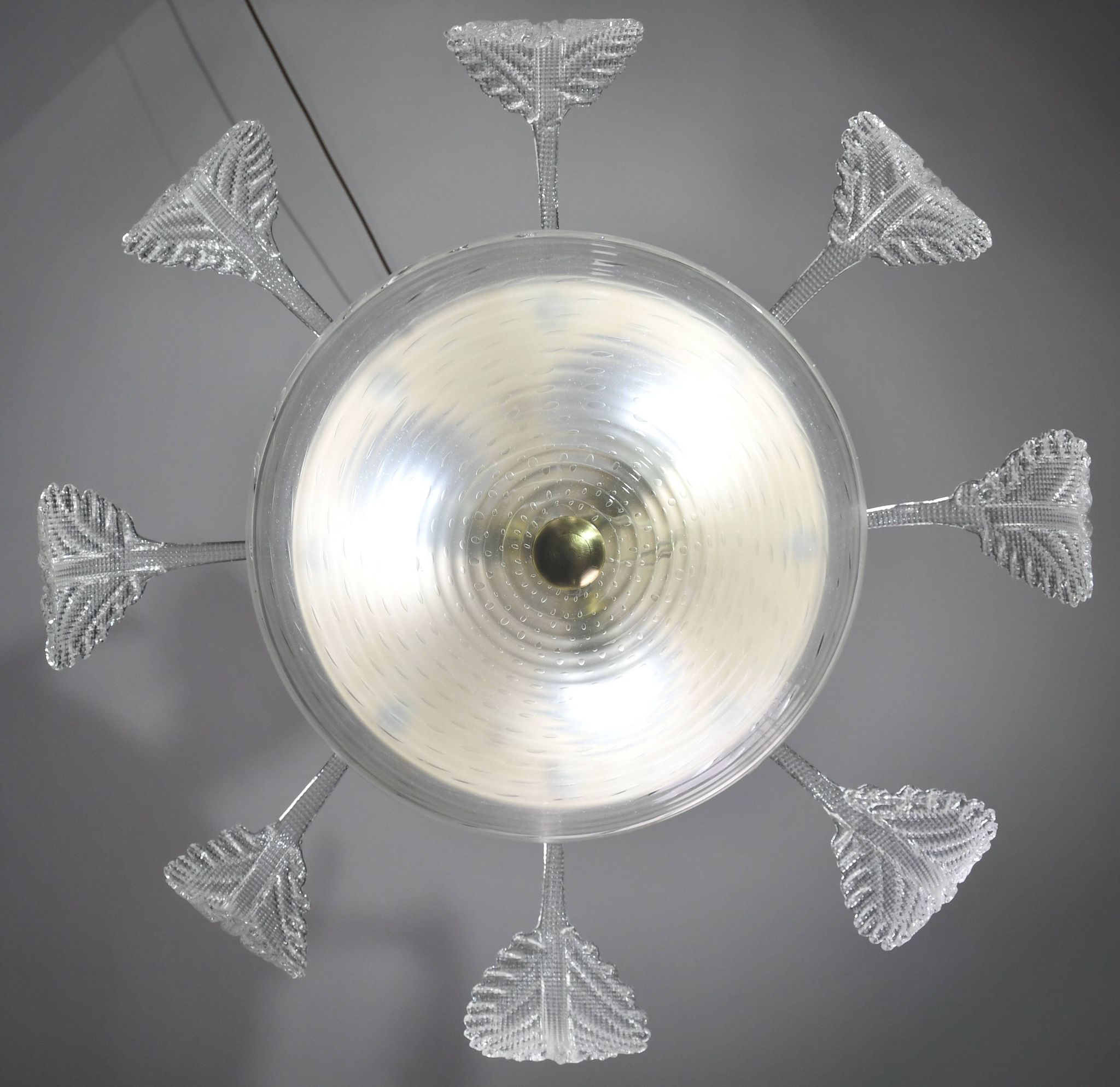 Art Deco Barovier e Toso Chandelier, Murano Glass, 1940s