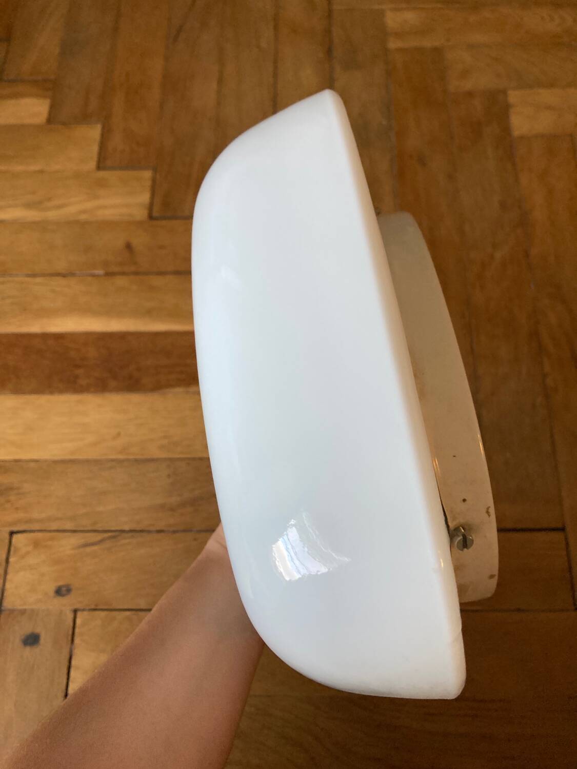 Square opaline wall light