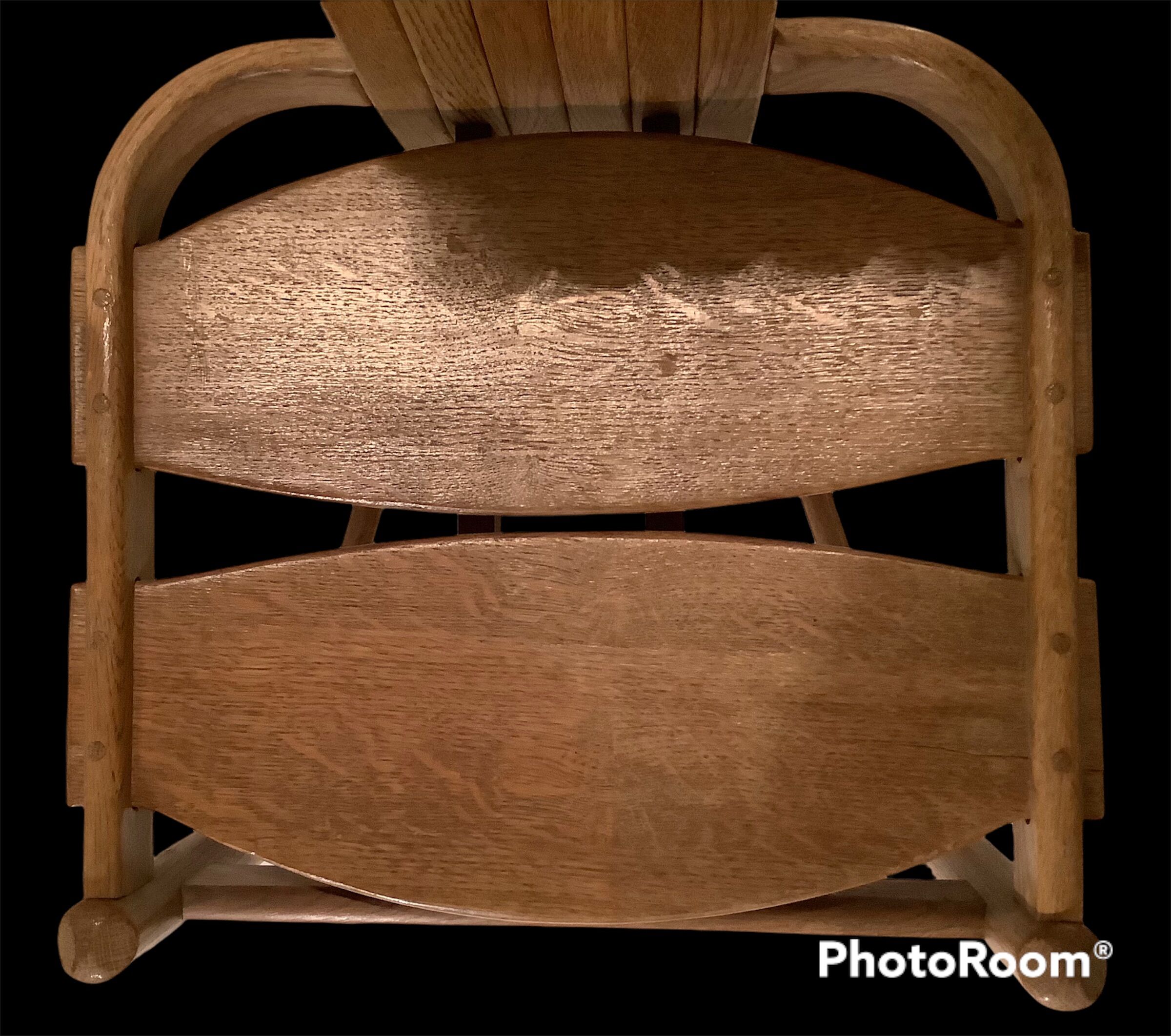 Vintage chairs in curved solid oak, c.1970, set of 4