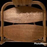 Vintage chairs in curved solid oak, c.1970, set of 4