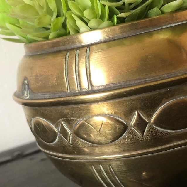 Vintage brass pot cover