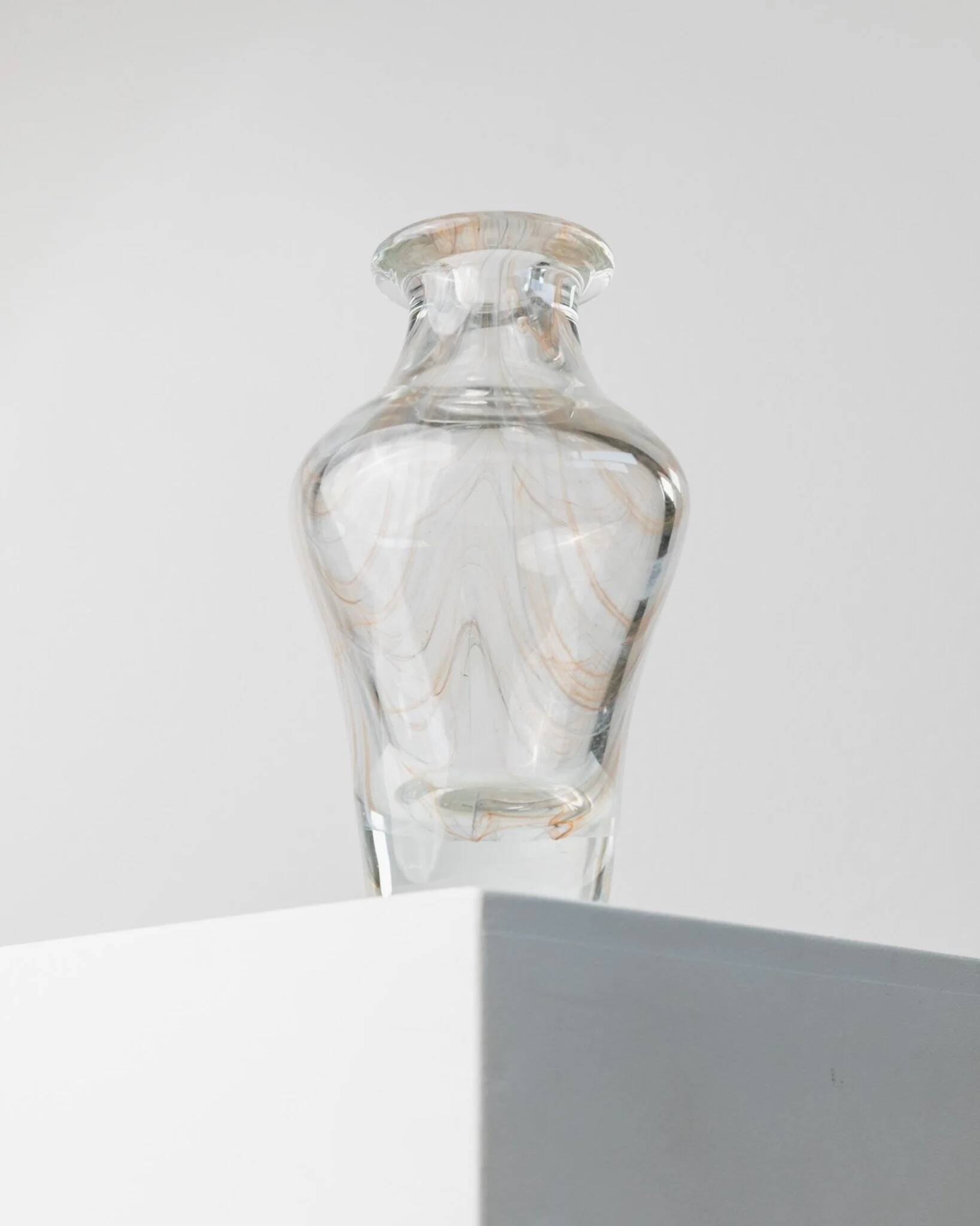 Vintage Murano glass vase - subtly swirled transparent glass - Italy 1970s - table decoration, gift idea
