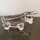 empty pocket/animal ashtray in Vannes crystal: Taurus