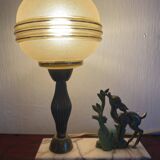 Lampe veilleuse art déco faon