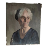 Portrait de femme ancien signé