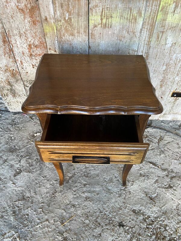 Chevet table nuit style louis xv bois tiroir + case vintage