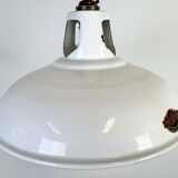 Lampe à suspension industrielle en émail blanc de Thorlux, années 1960