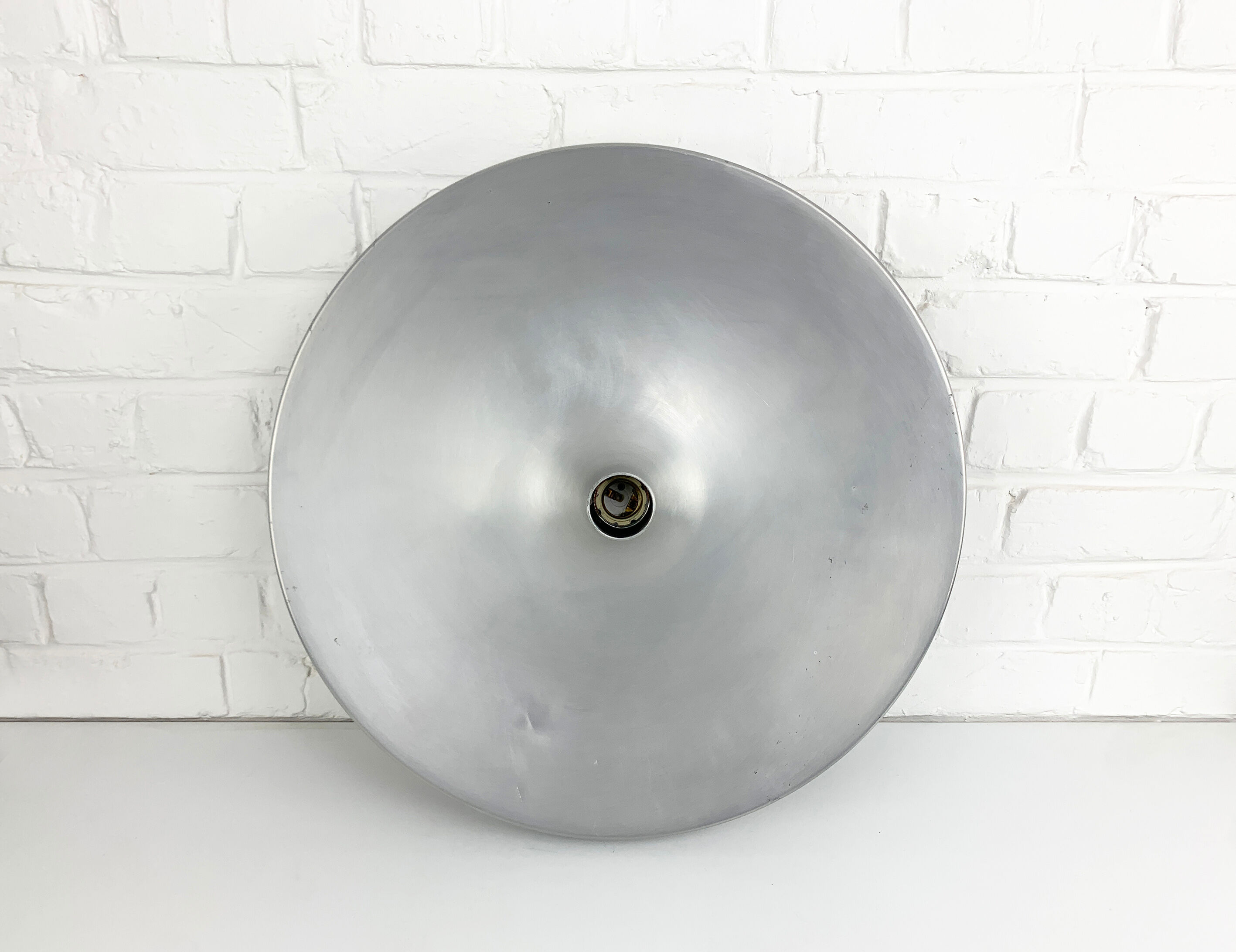 Space age aluminum wall lamp by Staff Leuchten, flush light, 1960-70s
