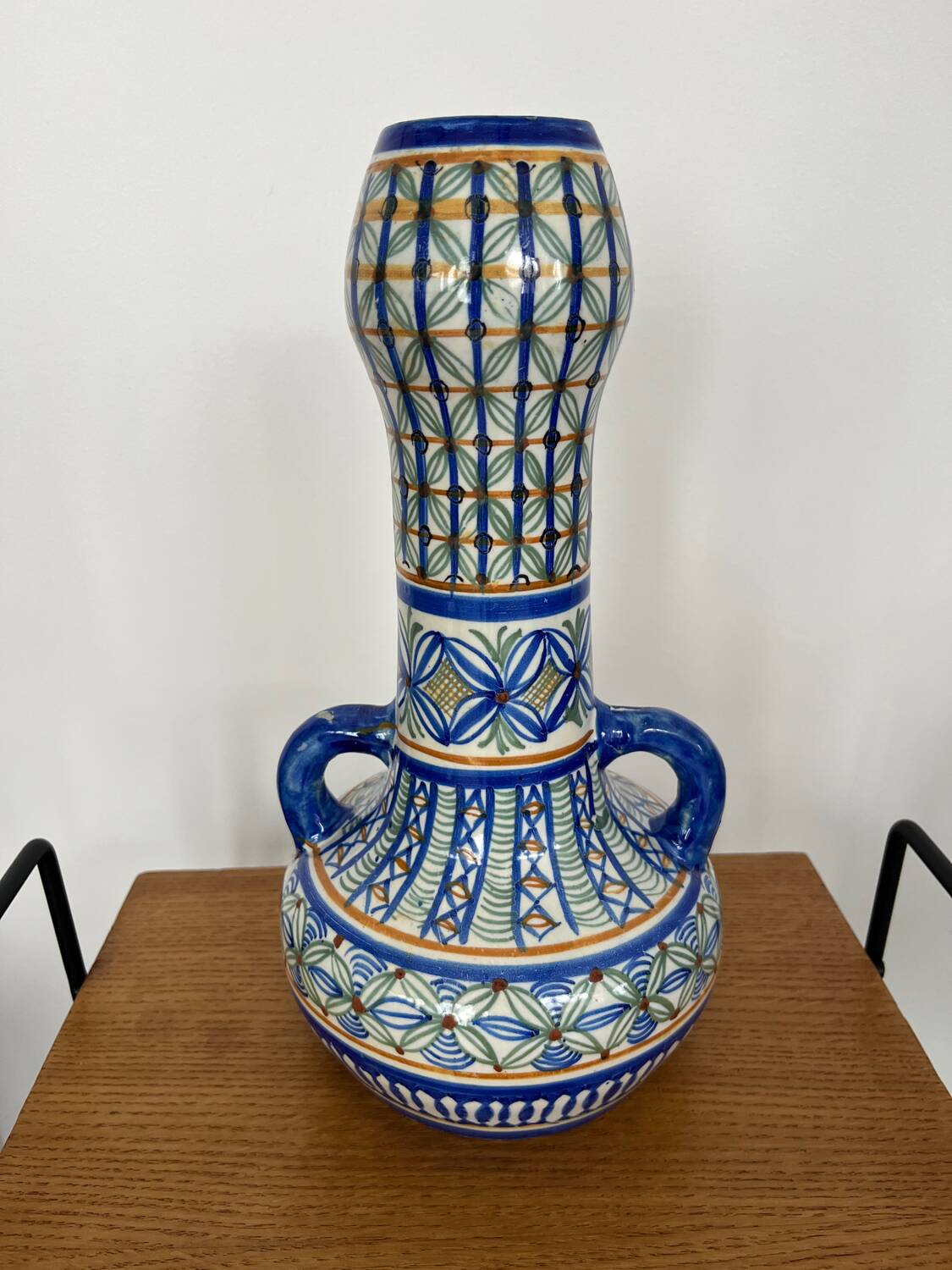 Ancient majolica earthenware vase