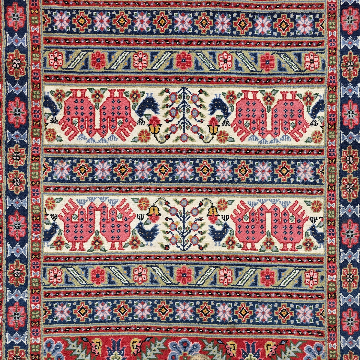 Hand Knotted Tunisian Wool Rug, 2nd half 1900s